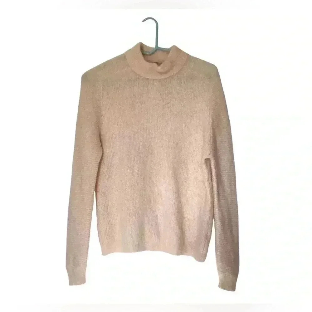 ASOS Pink Mohair Wool Mock Neck LS Sweater Jumper US 4